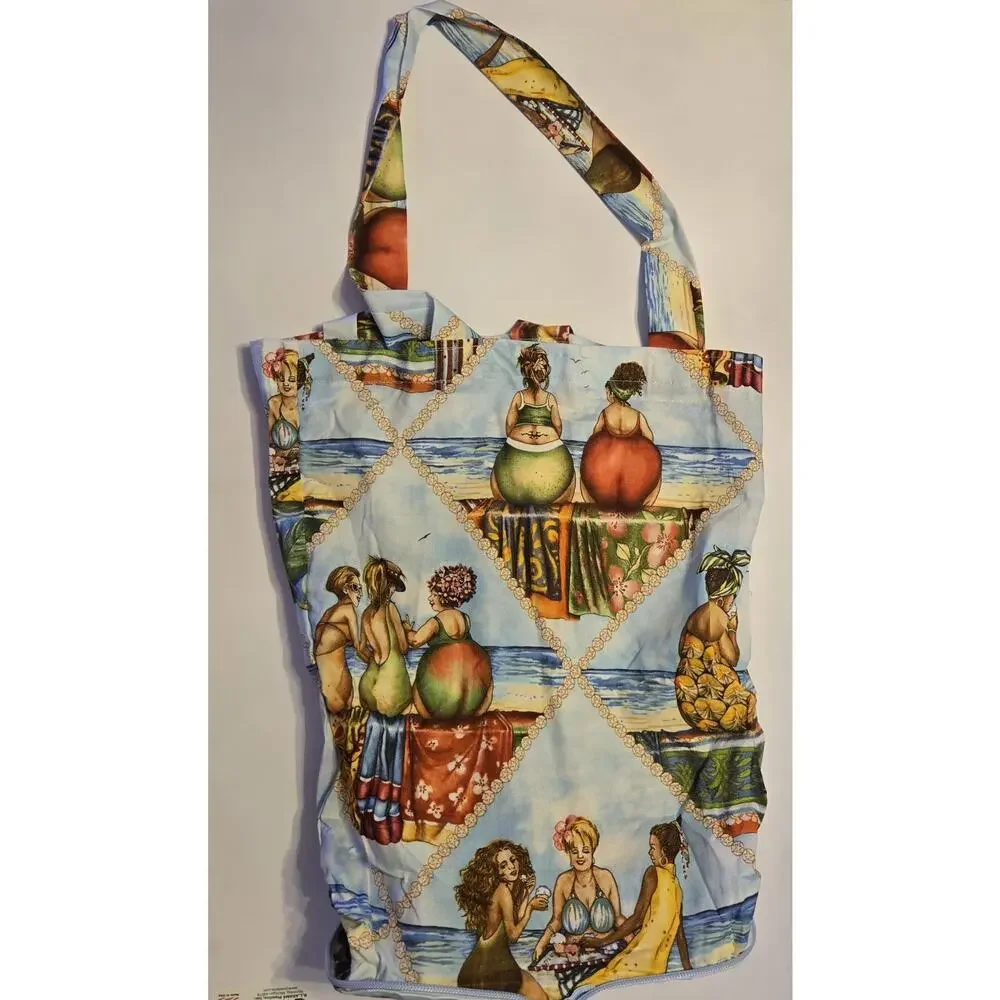 Pocket Tote By Que Linder Fruit Bottom Beach Ladies Pocket Turns Into A Tote Bag